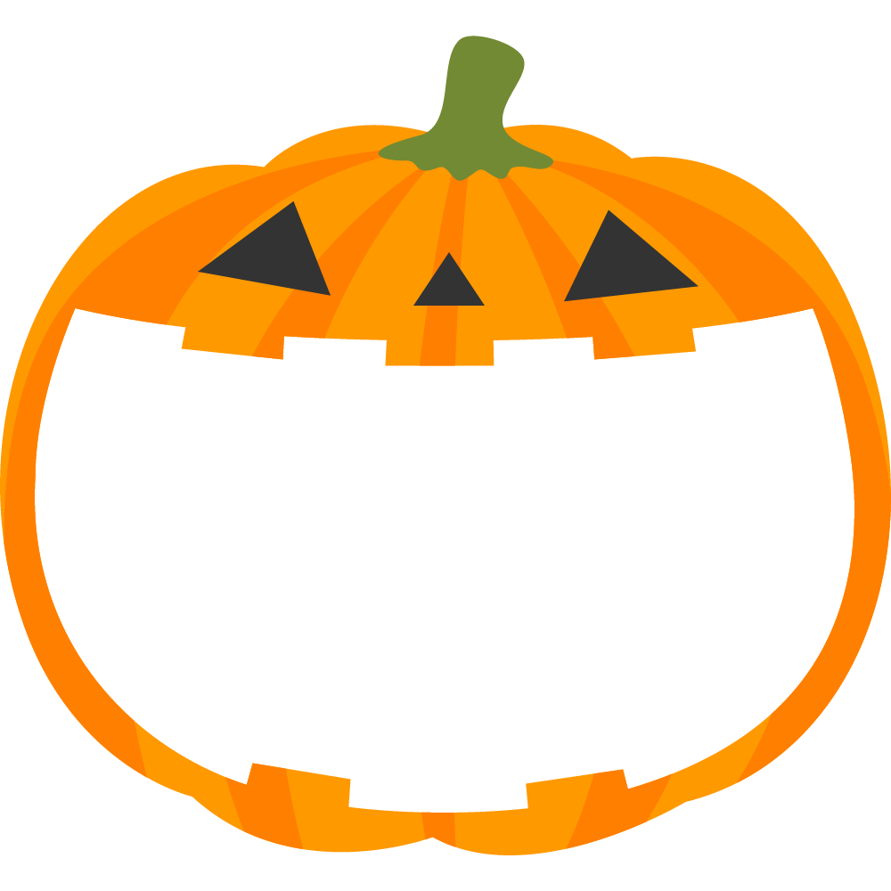 ハロウィンかぼちゃランタンのフレーム枠イラスト
