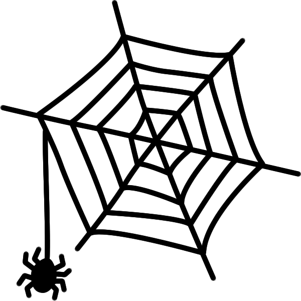 蜘蛛の巣のシルエットイラスト素材