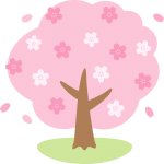 満開の桜の木のイラスト