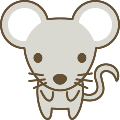 かわいい鼠（ねずみ）のイラスト
