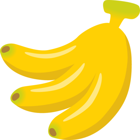 バナナ一房（3本）のイラスト