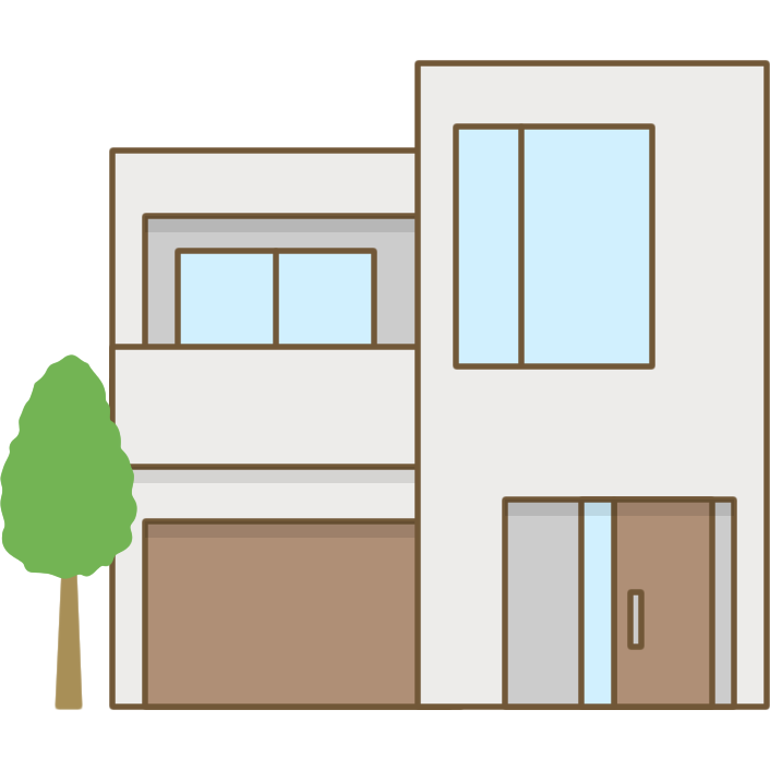 家のイラスト（コンクリート住宅）