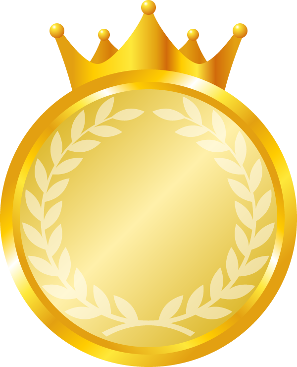 王冠が付いたメダルのイラスト 金 銀 銅 無料フリーイラスト