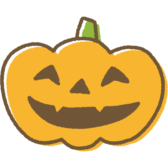 手書き風ハロウィンのかぼちゃランタンのイラスト