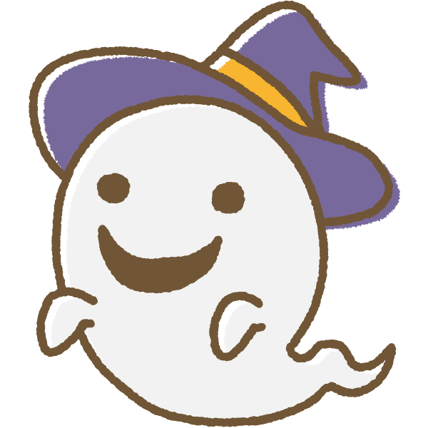 手書き風ハロウィンおばけ（ゴースト）のイラスト