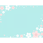 桜の背景素材（水色）