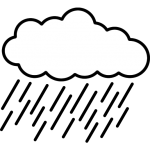雨雲のイラスト（白黒）