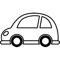 車のイラスト（白黒）