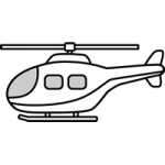 ヘリコプターのイラスト（白黒）