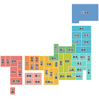 日本地図のイラスト 地方区分色分け 県庁所在地名入り 無料フリーイラスト素材集 Frame Illust