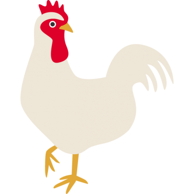 片足立ちする鶏のイラスト（横向き）