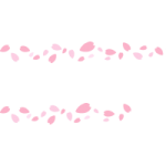 桜吹雪のライン飾り罫線イラスト