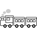 列車のイラスト（白黒）