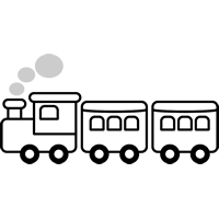 列車のイラスト（白黒）