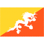 ブータンの国旗イラストフリー素材