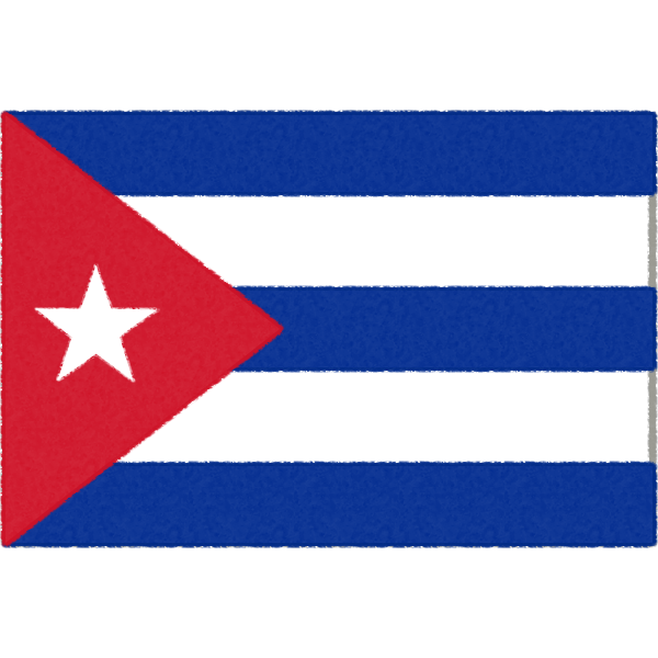 キューバの国旗イラストフリー素材