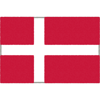 デンマークの国旗イラストフリー素材