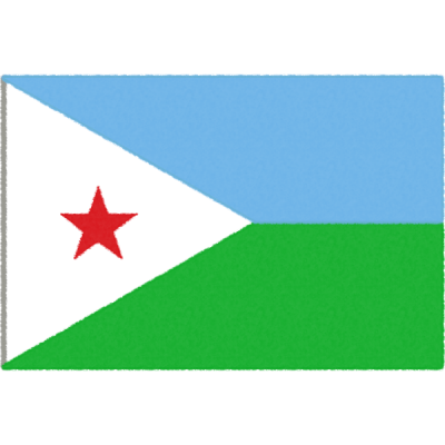 ジブチの国旗イラストフリー素材