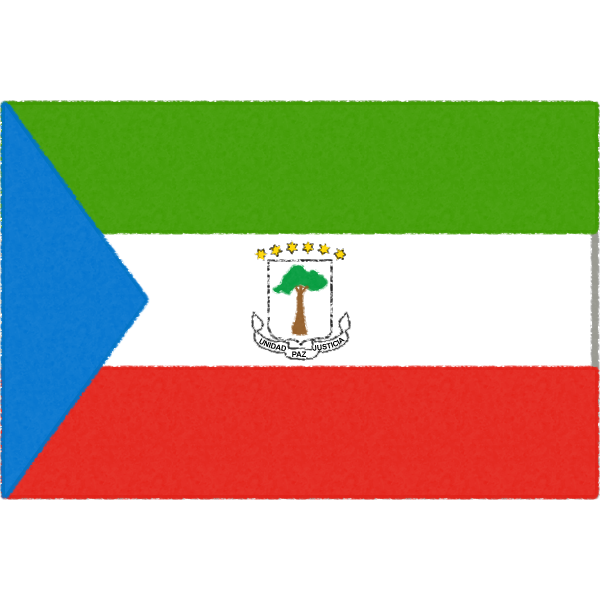 赤道ギニアの国旗イラストフリー素材