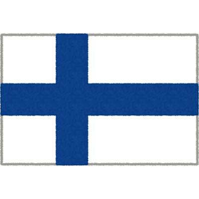 フィンランドの国旗イラストフリー素材