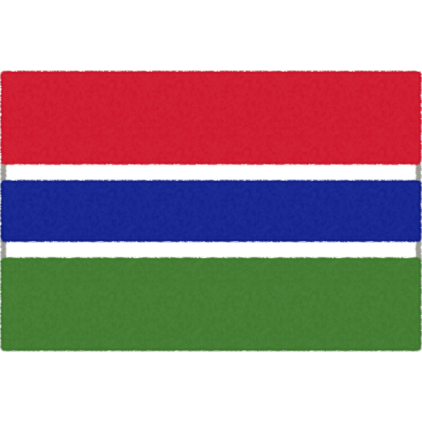 ガンビアの国旗イラストフリー素材