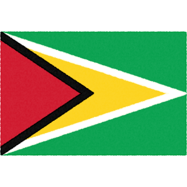 ガイアナの国旗イラストフリー素材