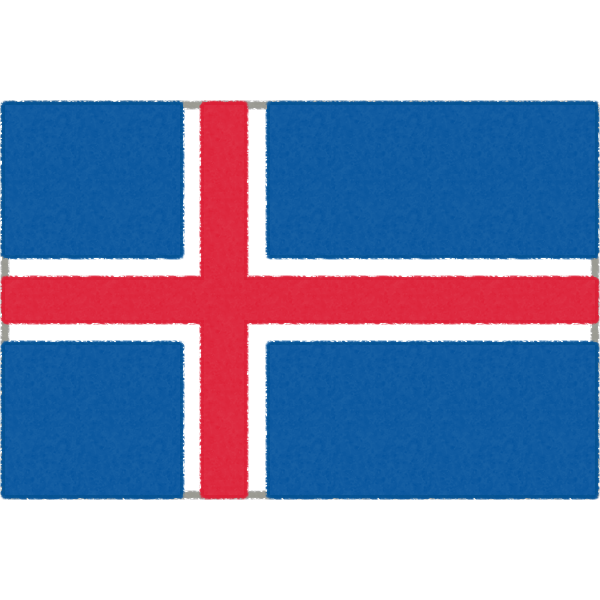 アイスランドの国旗のフリーイラスト素材