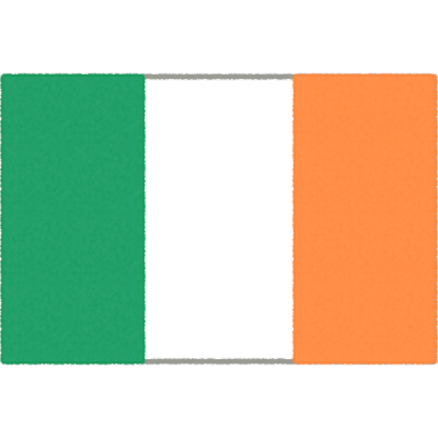 アイルランドの国旗のフリーイラスト素材