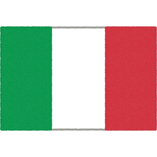 イタリアの国旗イラストフリー素材