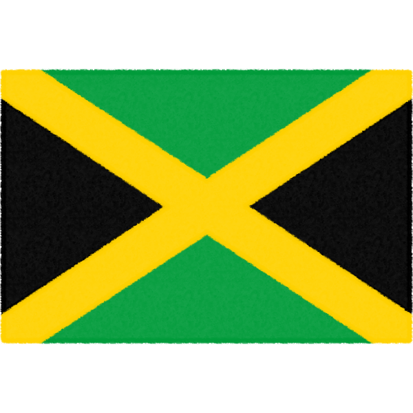 ジャマイカの国旗イラストフリー素材