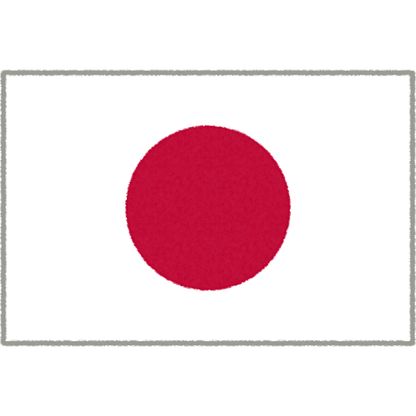 日本の国旗（日の丸）のフリーイラスト素材