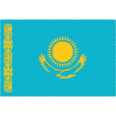 カザフスタンの国旗イラストフリー素材