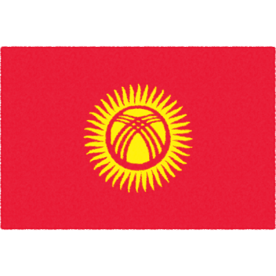 キルギスの国旗イラストフリー素材