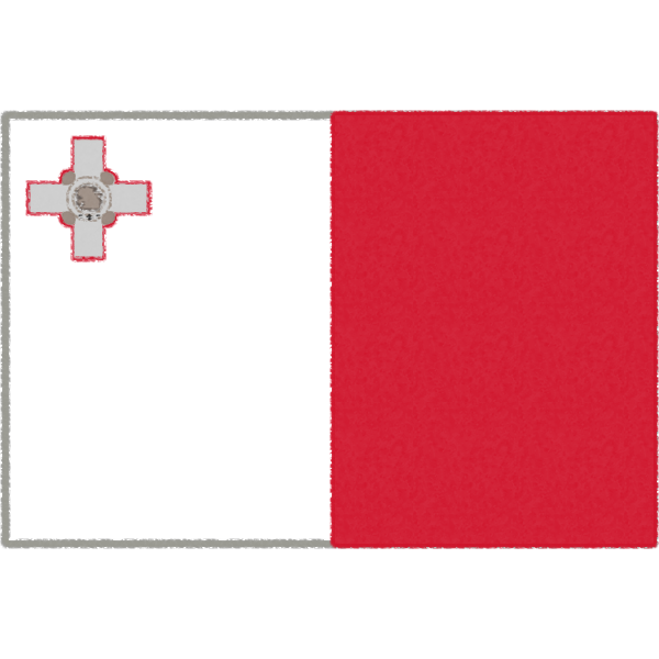 マルタの国旗イラストフリー素材