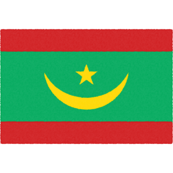 モーリタニア・イスラム共和国の国旗イラストフリー素材