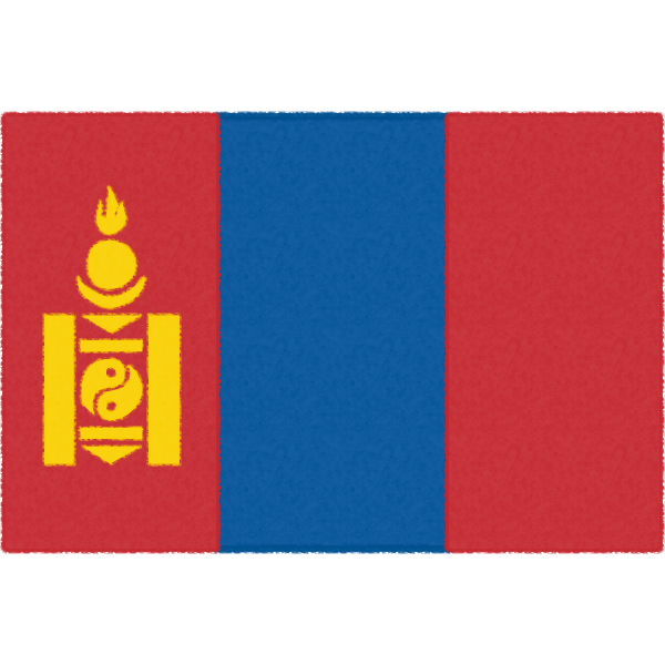 モンゴルの国旗イラストフリー素材