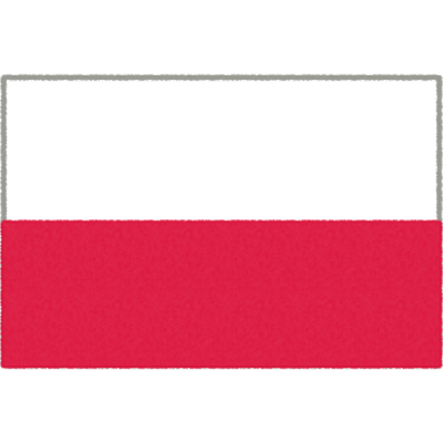 ポーランドの国旗イラストフリー素材