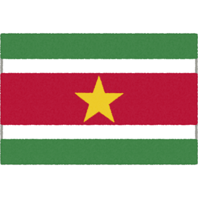 スリナムの国旗イラストフリー素材