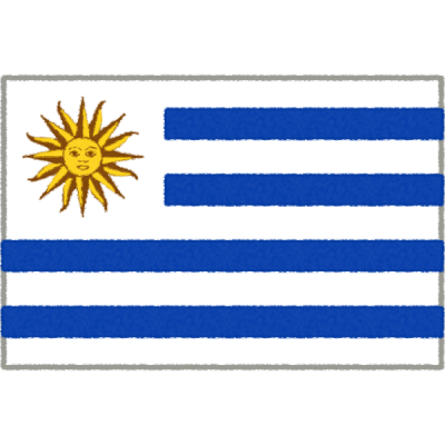 ウルグアイの国旗イラストフリー素材
