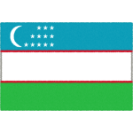 ウズベキスタンの国旗イラストフリー素材