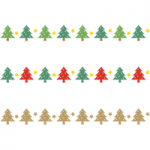 クリスマスツリーのライン飾り罫線