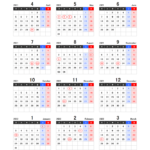 【4月始まり】2021年度エクセル年間カレンダー（月曜始まり）