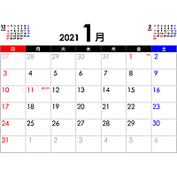 PDFカレンダー2021年1月