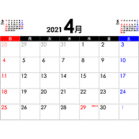 PDFカレンダー2021年4月