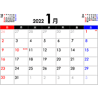 PDFカレンダー2022年1月