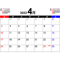 PDFカレンダー2022年4月