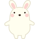 笑顔で立っているかわいいウサギのイラスト