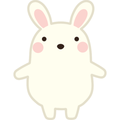 笑顔で立っているかわいいウサギのイラスト