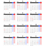 【4月始まり】2025年度エクセル年間カレンダー（月曜始まり）