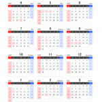 【4月始まり】2026年度エクセル年間カレンダー（日曜始まり）